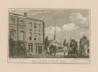 Ingång till London vid Shoreditch Church av Jacob Schnebbelie