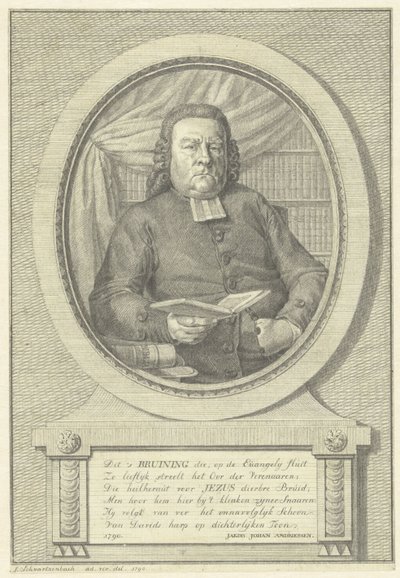 Porträtt av Hermanus Adrianus Bruining av Jacob Schwartzenbach