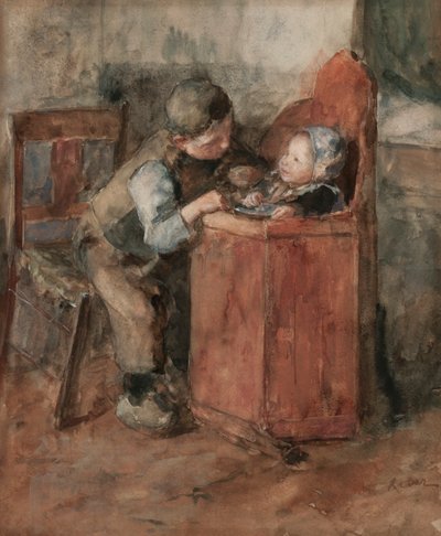 Brotherly Love (wc på papper) av Jacob Simon Kever