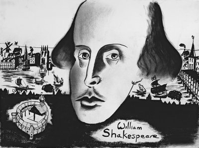 William Shakespeare (1564-1616) 1994 (kol på papper) av Jacob Sutton