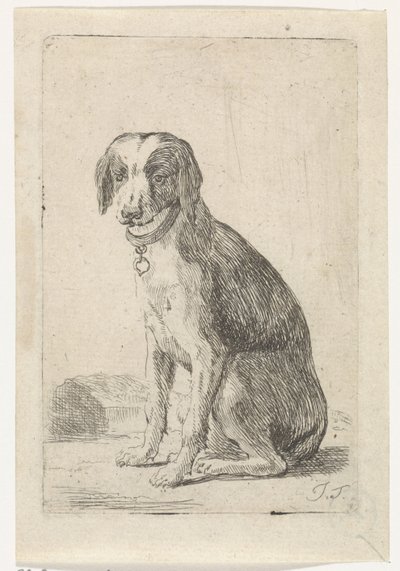 Sittande hund med halsband Hundar (serietitel) av Jacob Toorenvliet