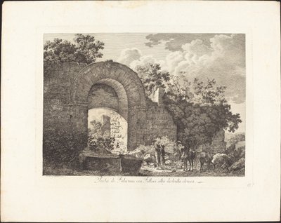 Gate of Falerium nu Fallari förstörde den etruskiska staden av Jacob Wilhelm Mechau