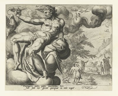 Elementet luft Aer (titel på objekt) De fyra elementen (serietitel) av Jacob de Gheyn (II) (attributed to)