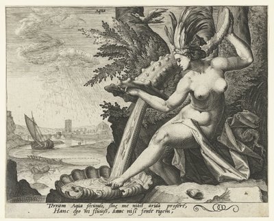 Elementet vatten Aqua (titel på objekt) De fyra elementen (serietitel) av Jacob de Gheyn (II) (attributed to)