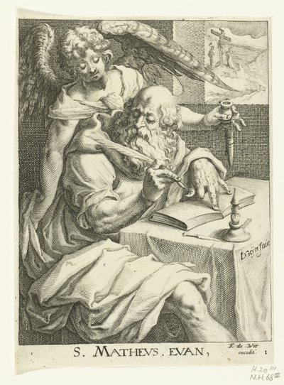 Evangelisten Mattheus De fyra evangelisterna (serietitel) av Jacob de Gheyn (II) (workshop of)