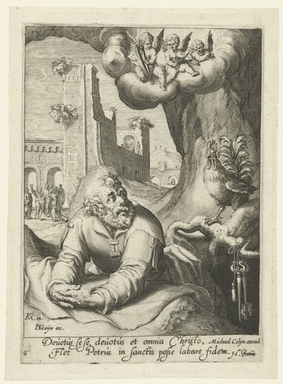 Petrus som en ångerfull syndare Åtta ångerfulla syndare från Gamla och Nya testamentet (serietitel) av Jacob de Gheyn (II) (workshop of)