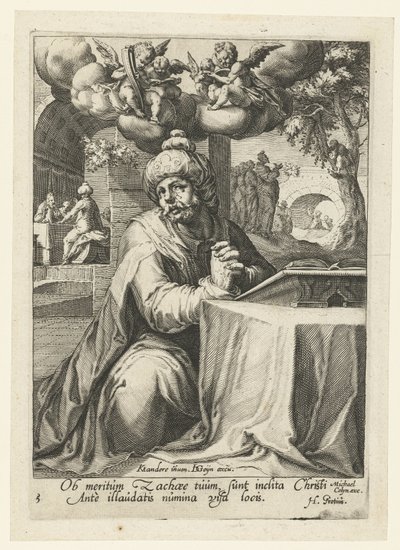 Sackeus som en ångerfull syndare Åtta ångerfulla syndare från Gamla och Nya testamentet (serietitel) av Jacob de Gheyn (II) (workshop of)