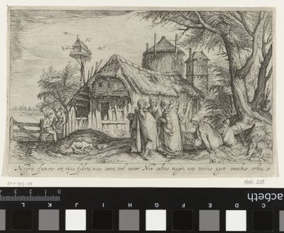 Landskap med romer på gården Landskap (serietitel) av Jacob de Gheyn (II)