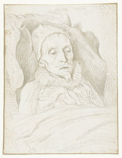 Porträtt av prins Maurice på hans dödsbädd av Jacob de Gheyn (II)