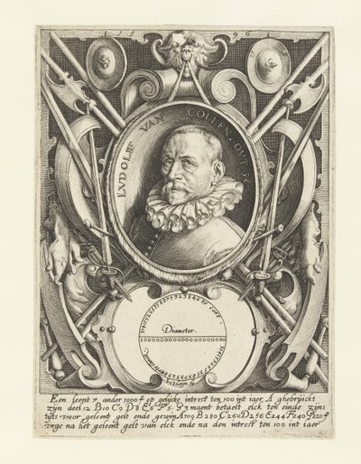 Porträtt av Ludolf van Ceulen vid 56 års ålder av Jacob de Gheyn (II)