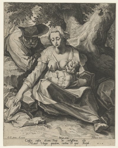 Vila på flykten till Egypten av Jacob de Gheyn (II)