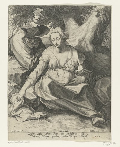 Vila på flykten till Egypten av Jacob de Gheyn (II)
