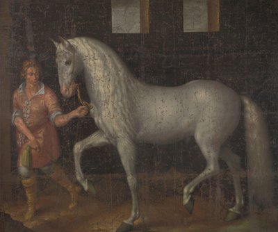 Spansk krigshäst En spansk krigshäst fångad av Lodewijk Gunther van Nassau från ärkehertig Albert av Österrike i slaget vid Nieuwpoort och presenterad för prins Maurits av Jacob de Gheyn (II)