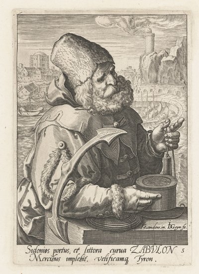Anfader Zebulon Israels förfäder (serietitel) Jakobs tolv söner (serietitel) av Jacob de Gheyn (II)