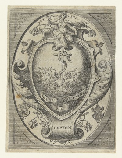 Vapenskölden för den Leidenska retorikens kammare Kärleken är grunden av Jacob de Gheyn (II)