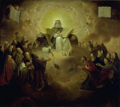 De tjugofyra äldste som knäböjer inför Lammet av Jacob de Wet d.Æ.