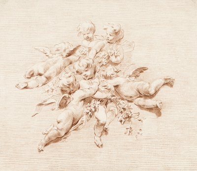 En grupp änglar. av Jacob de Wit
