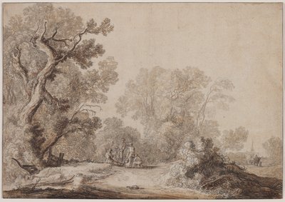 Bönder vid kanten av en skog, ca. 1630. av Jacob van Mosscher