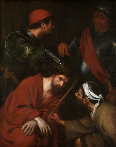 Kristus krönt med törnar (olja på duk) av Jacob van Oost