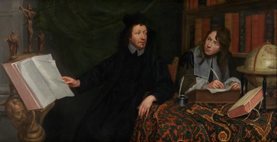 Porträtt av en teolog med sin sekreterare av Jacob van Oost