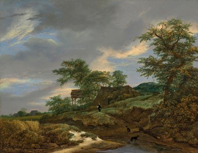 Dynlandskap med ett hus och ett duvslag av Jacob van Ruisdael