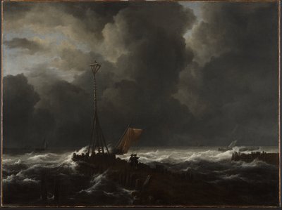 Grovt hav vid en brygga av Jacob van Ruisdael
