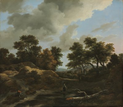 Trädbevuxet och kuperat landskap av Jacob van Ruisdael