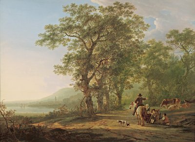 Figurer i ett skogslandskap av Jacob van Strij