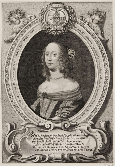 Tyska: Erdmuthe Sophia, markgrevinna av Sachsen och Brandenburg-Bayreuth av Jacob von Sandrart