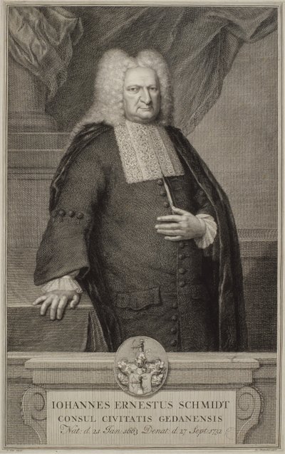 Johann Ernst Schmidt, ca 1732 av Jacobus Houbracken