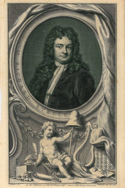 Sir Richard Steele av Jacobus Houbracken