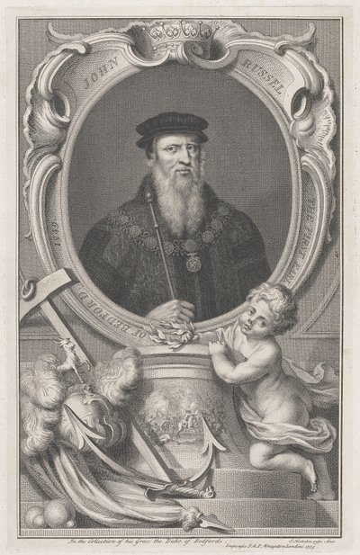 John Russell, förste earl av Bedford av Jacobus Houbraken