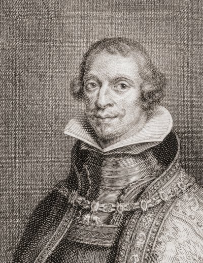 Kung Filip IV av Spanien, Felipe IV, porträtt (gravyr) av Jacobus Houbraken