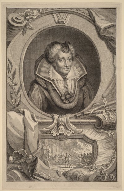 Louise de Coligny av Jacobus Houbraken