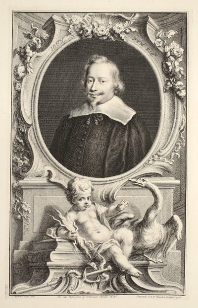 Porträtt av John Pym, illustration från "Heads of Illustrious Persons of Great Britain", pub. av Knapton, London 1742 av Jacobus Houbraken