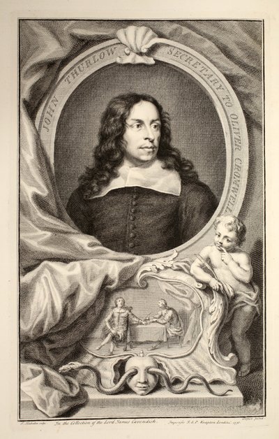 Porträtt av John Thurlow, illustration från "Heads of Illustrious Persons of Great Britain", pub. av Knapton, London 1742 av Jacobus Houbraken