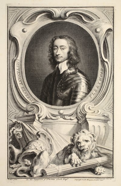 Porträtt av generallöjtnant Fleetwood, illustration från "Heads of Illustrious Persons of Great Britain", pub. av Knapton, London 1742 av Jacobus Houbraken
