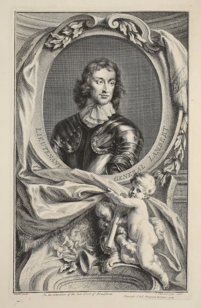 Porträtt av generallöjtnant Lambert, illustration från "Heads of Illustrious Persons of Great Britain", pub. av Knapton, London 1742 av Jacobus Houbraken