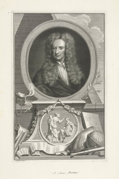 Sir Isaac Newton (1642-1726), engelsk fysiker och matematiker av Jacobus Houbraken