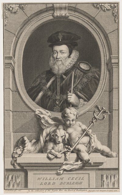 William Cecil, lord Burleigh av Jacobus Houbraken