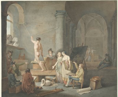 Modellritning i en gammal byggnad av Jacobus Johannes Lauwers