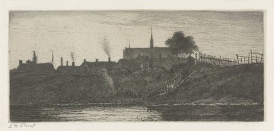 Utsikt över en stad av Jacobus Ludovicus Cornet