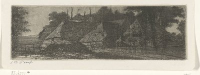 Landskap med tre gårdar av Jacobus Ludovicus Cornet