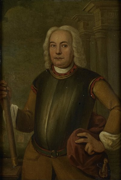 Porträtt av Johannes Thedens, generalguvernör för Nederländska Ostindiska kompaniet av Jacobus Oliphant