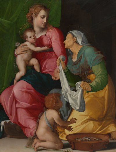 Madonna med barn och heliga Elisabet och Johannes Döparen av Jacopino del Conte