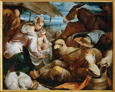 Herdarnas tillbedjan (målning på duk) av Jacopo (1510-92) Bassano