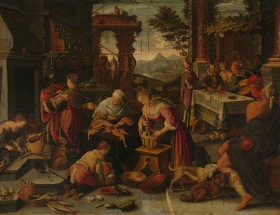 Lasarus och den rike mannen av Jacopo (1510-92) Bassano
