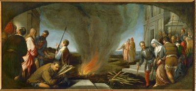 Tamar förs till pålen av Jacopo (1510-92) Bassano