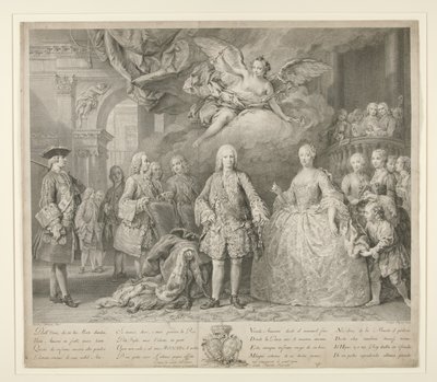 Ferdinand VI och hans drottning Maria Barbara av Braganza med Scarlatti och den hyllade italienska kastraten Farinelli av Jacopo (after) Amigoni