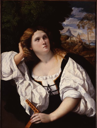 En dam som sitter av Jacopo (c.1480-1528) Palma